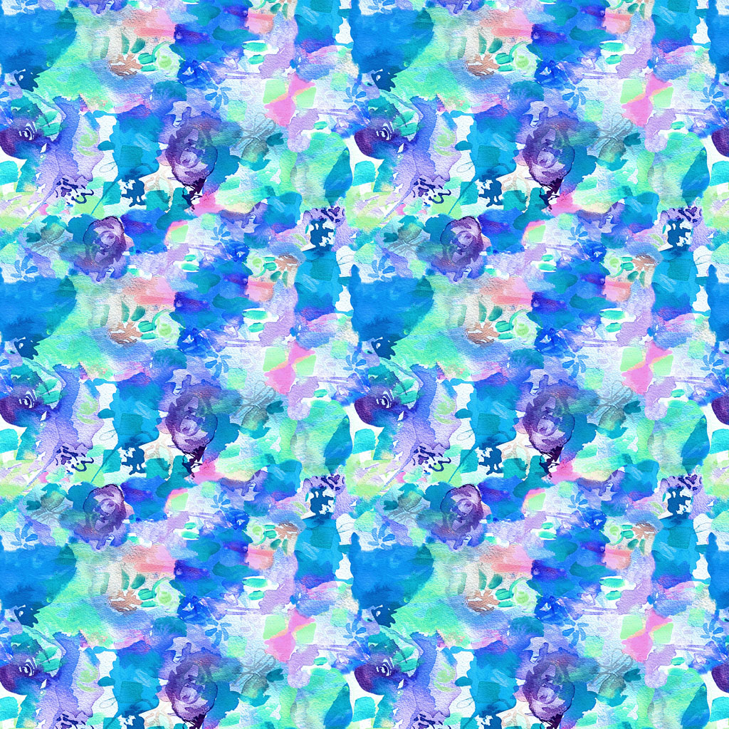 Sunset Meadow / Watercolor in Dark Blue