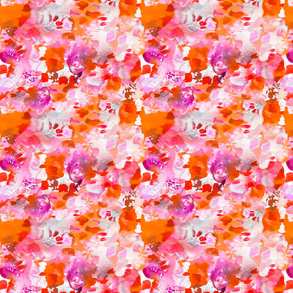 Sunset Meadow / Watercolor in Coral