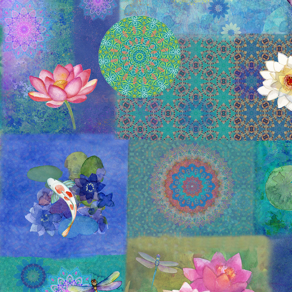 Lily Pond / Patchwork in Blue