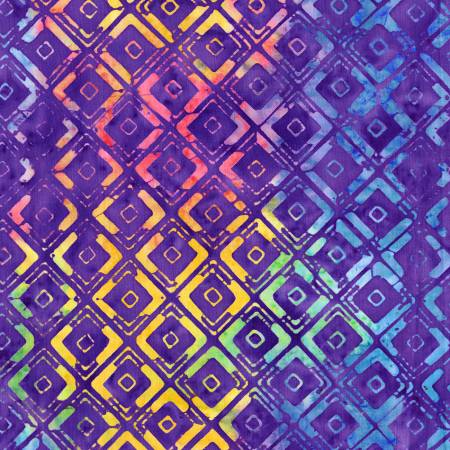 Aura Batiks / Vertical Squares - Purple