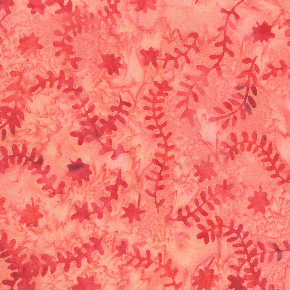 Coral Bliss Batiks / Pink Ferns