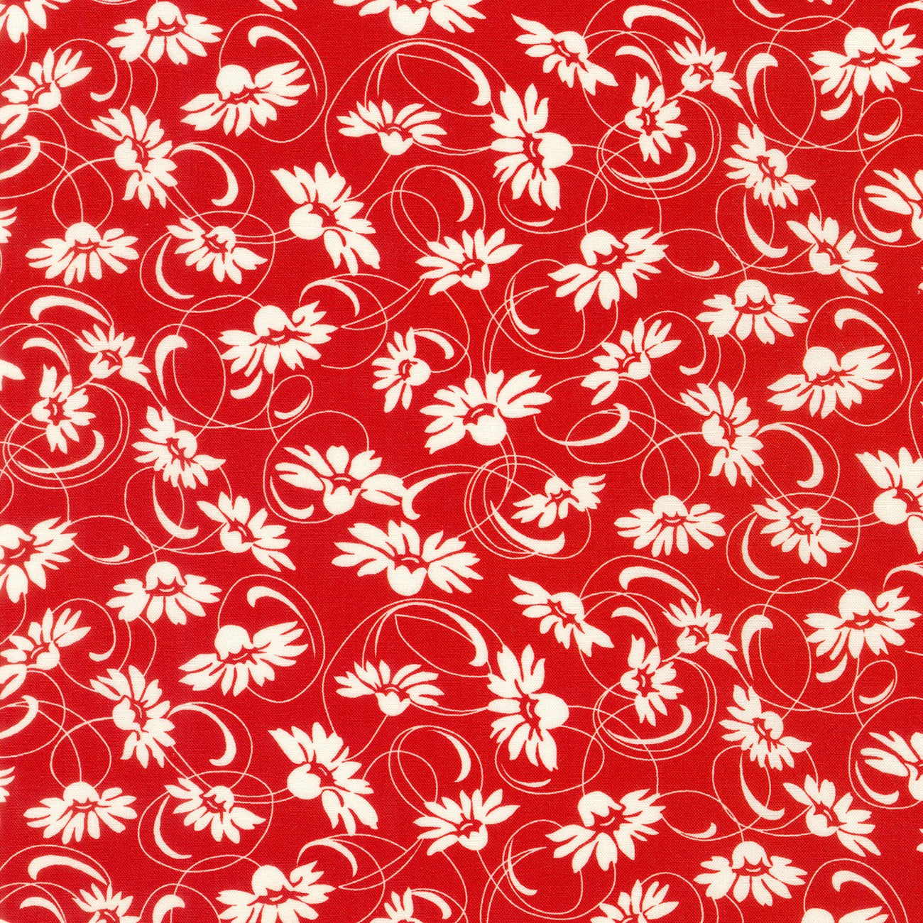 Daisy's Redwork / Swirling Daisies - Red