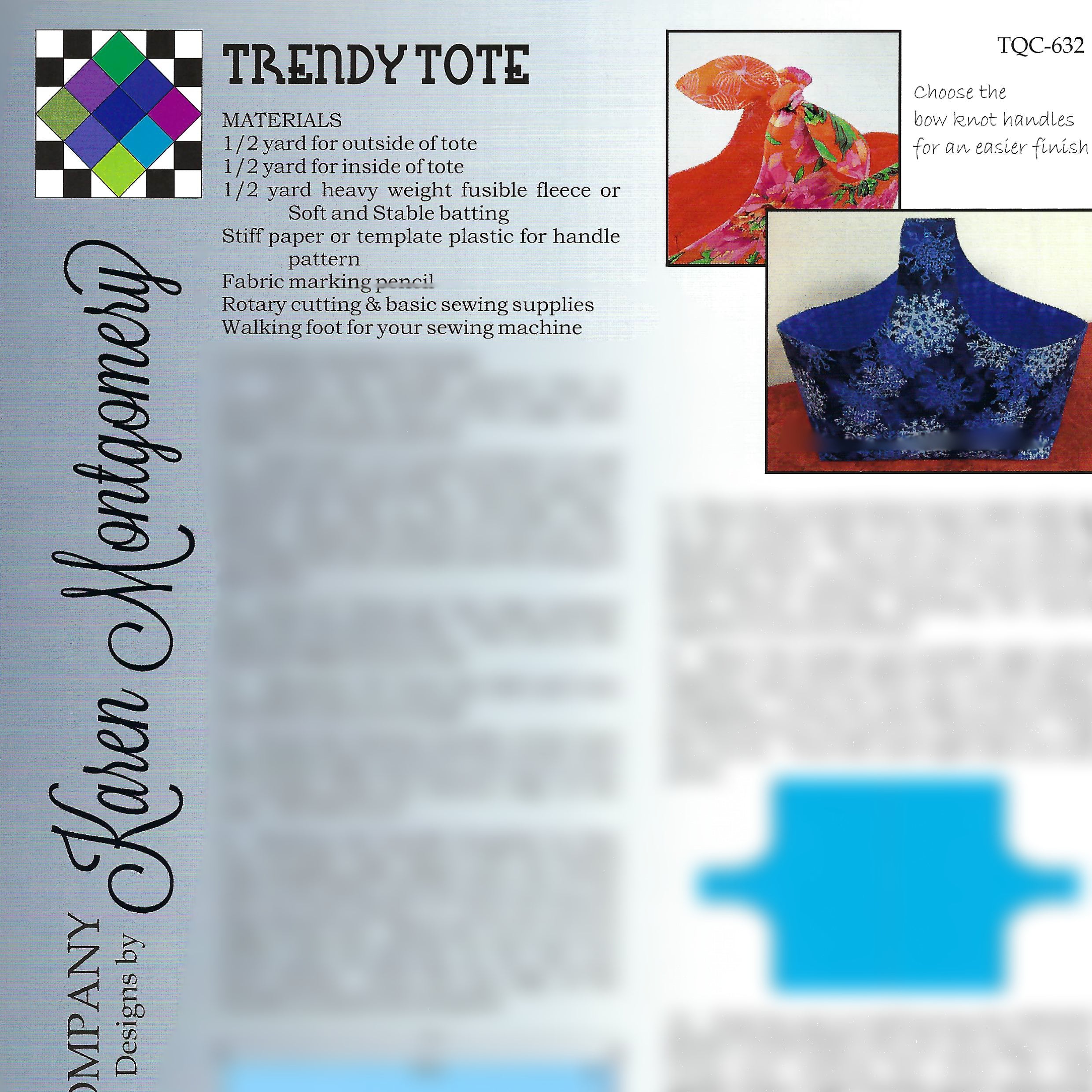 Trendy Tote Project Sheet