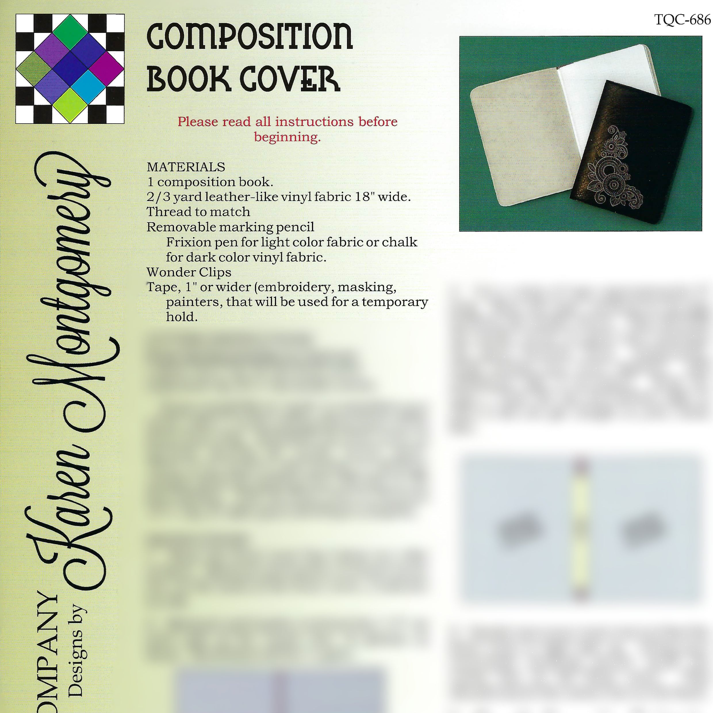 Composition Book Cover Project Sheet