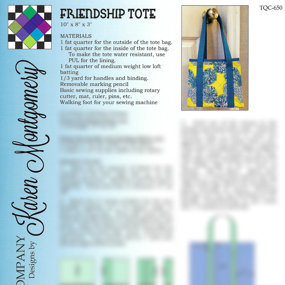 Friendship Tote Project Sheet