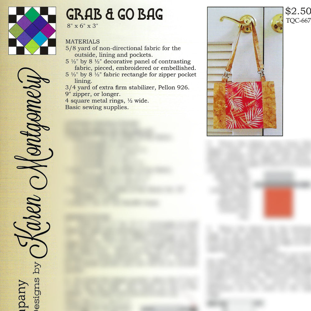 Grab & Go Bag Project Sheet