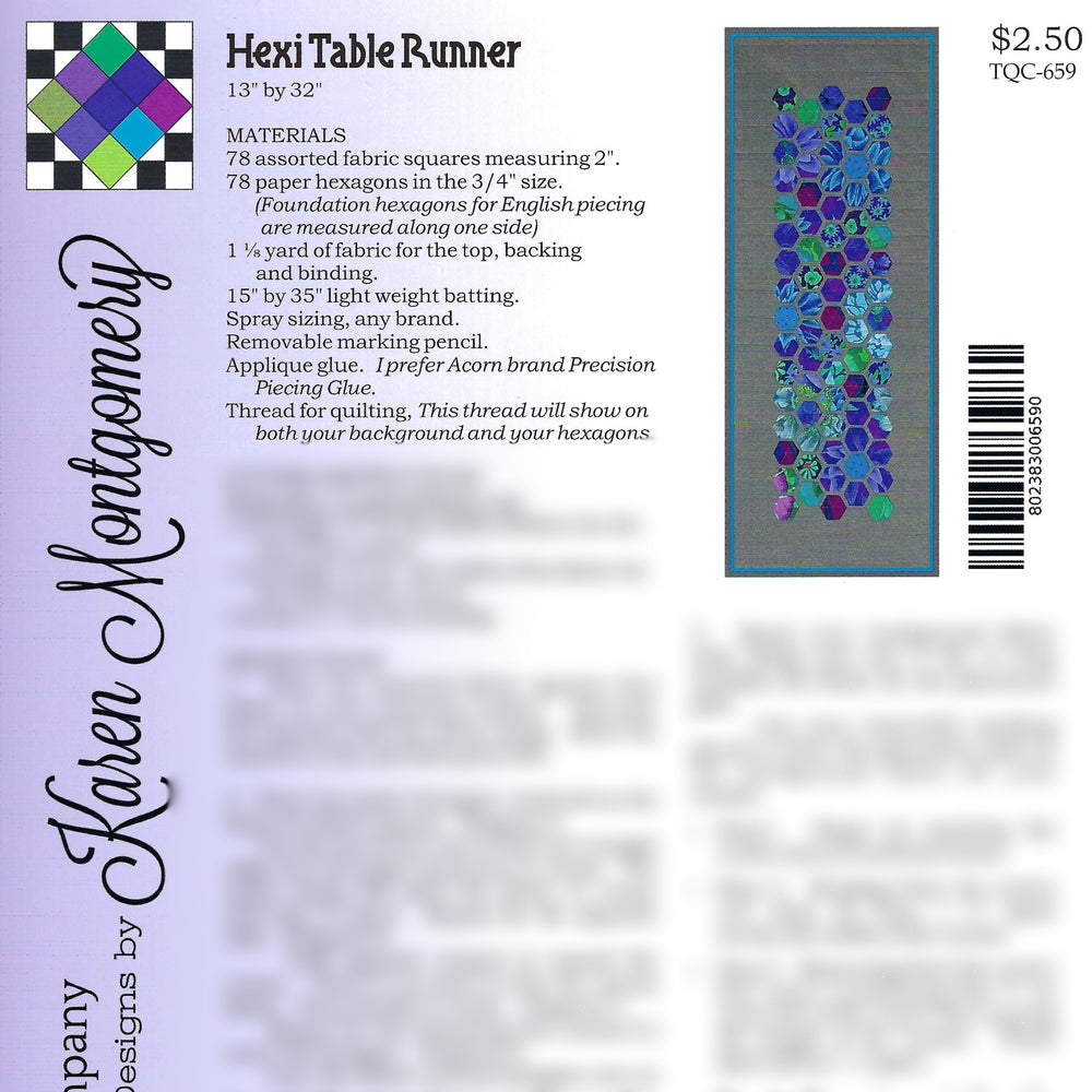 Hexi Table Runner Project Sheet