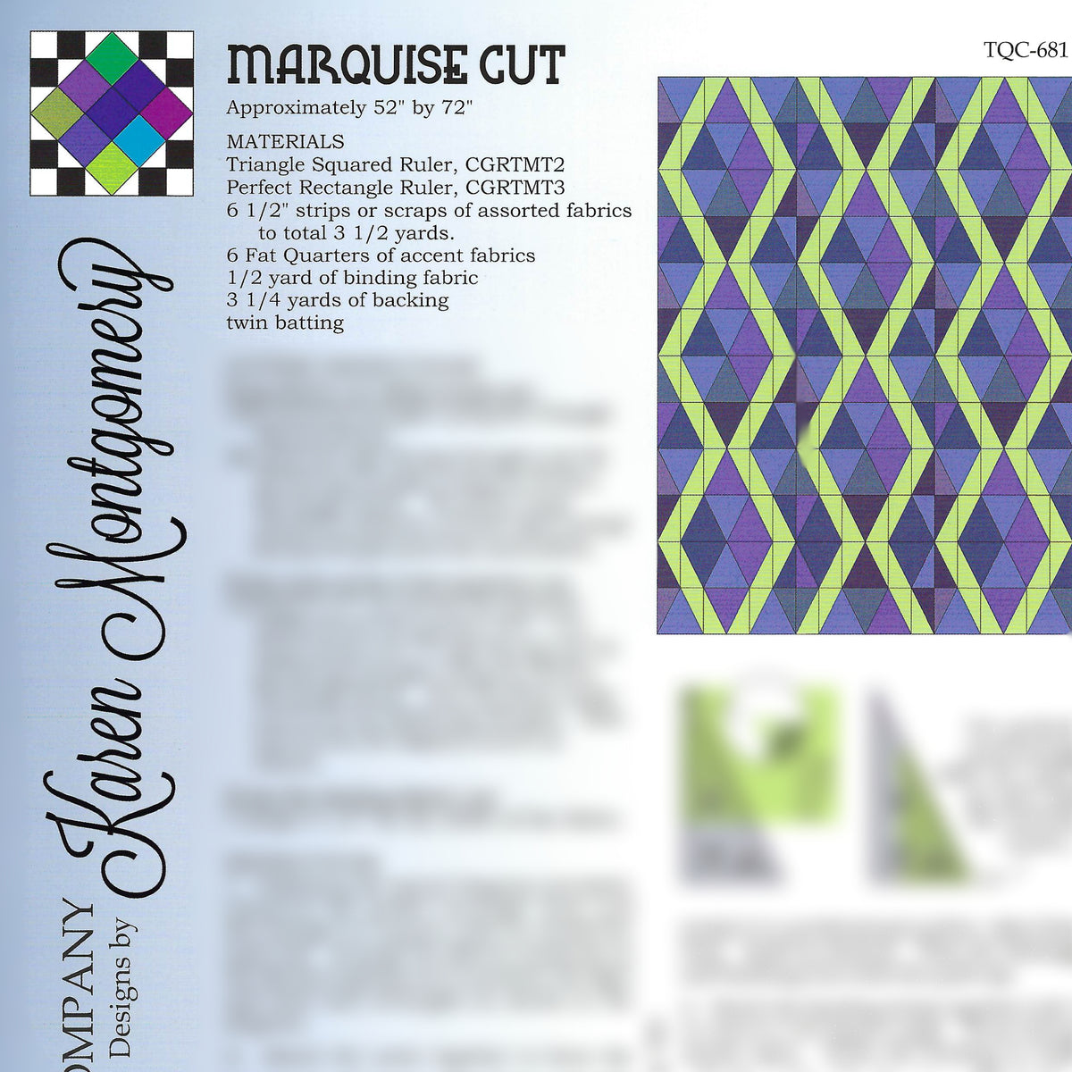Marquise Cut Project Sheet — Poppy Quilt N Sew