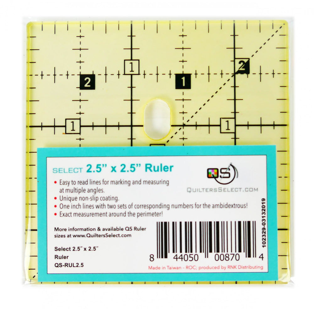 2.5" x 2.5" Non-Slip Ruler