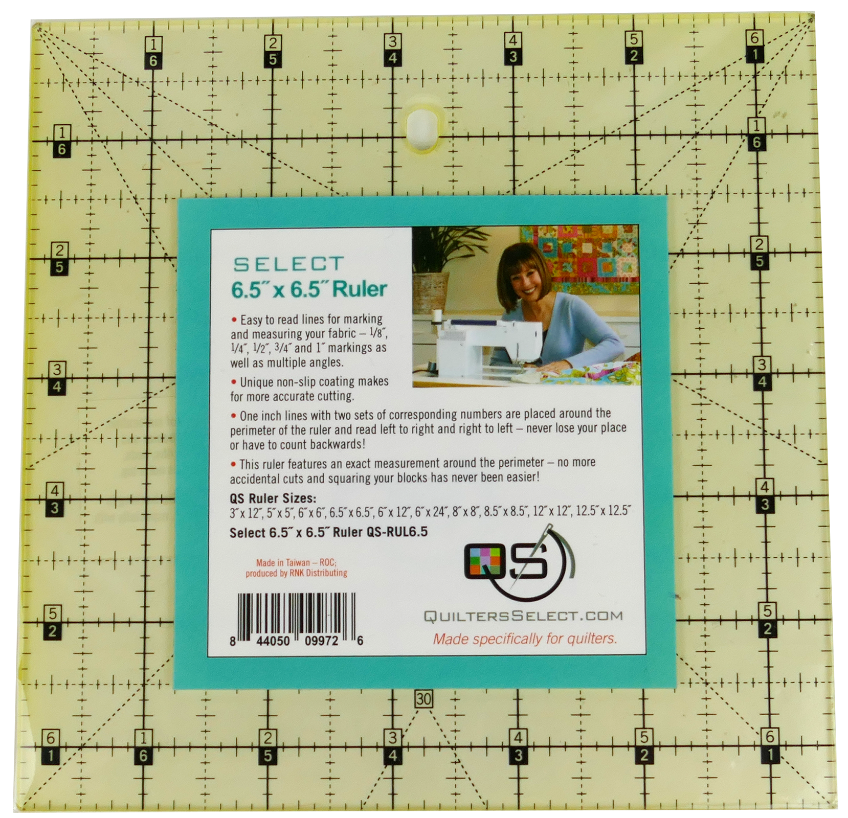 6.5" x 6.5" Non-Slip Ruler