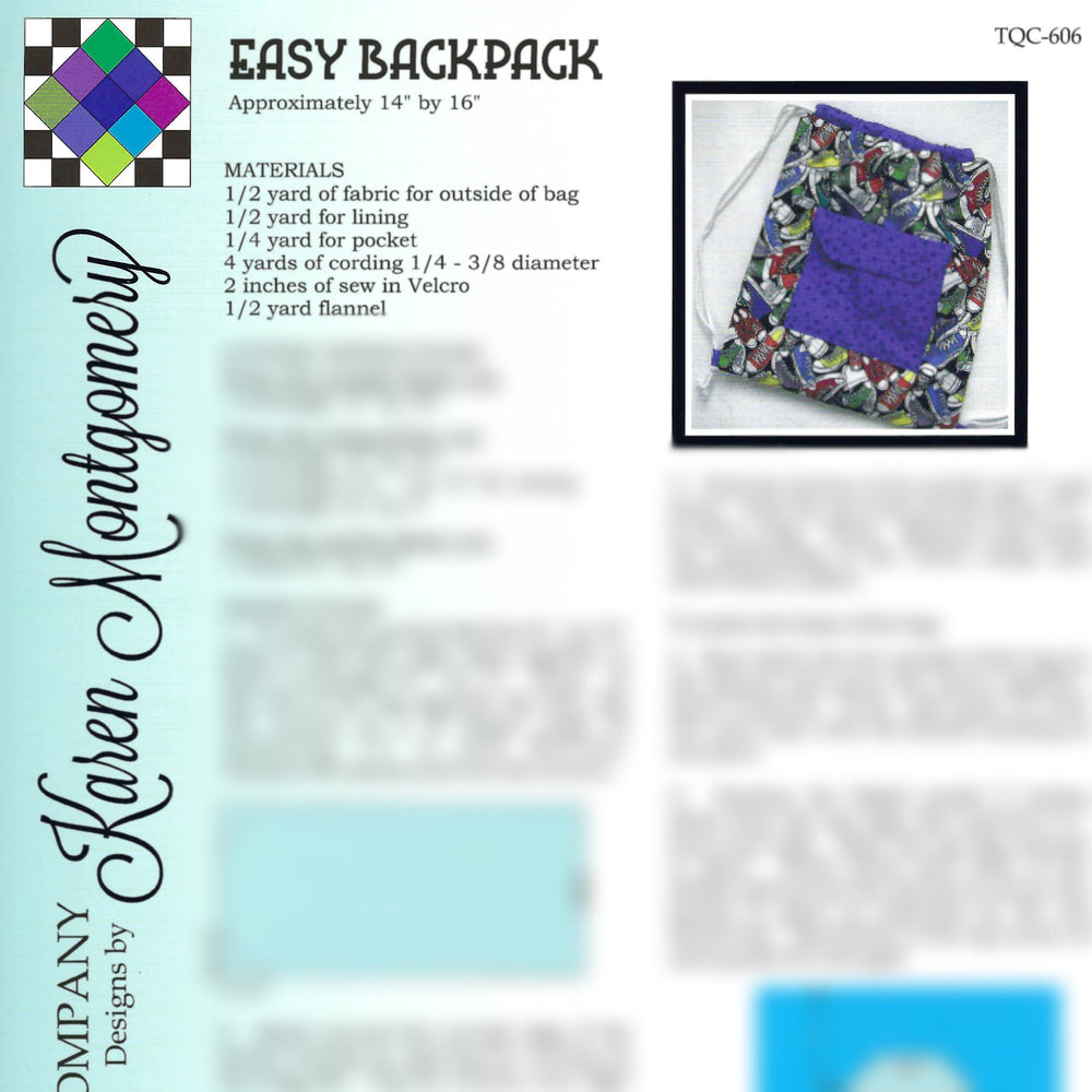 Easy Backpack Project Sheet