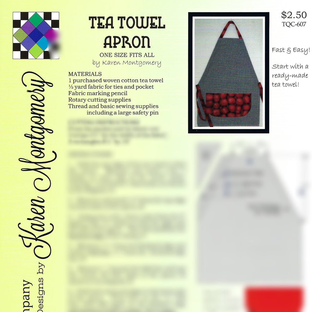 Tea Towel Apron Project Sheet