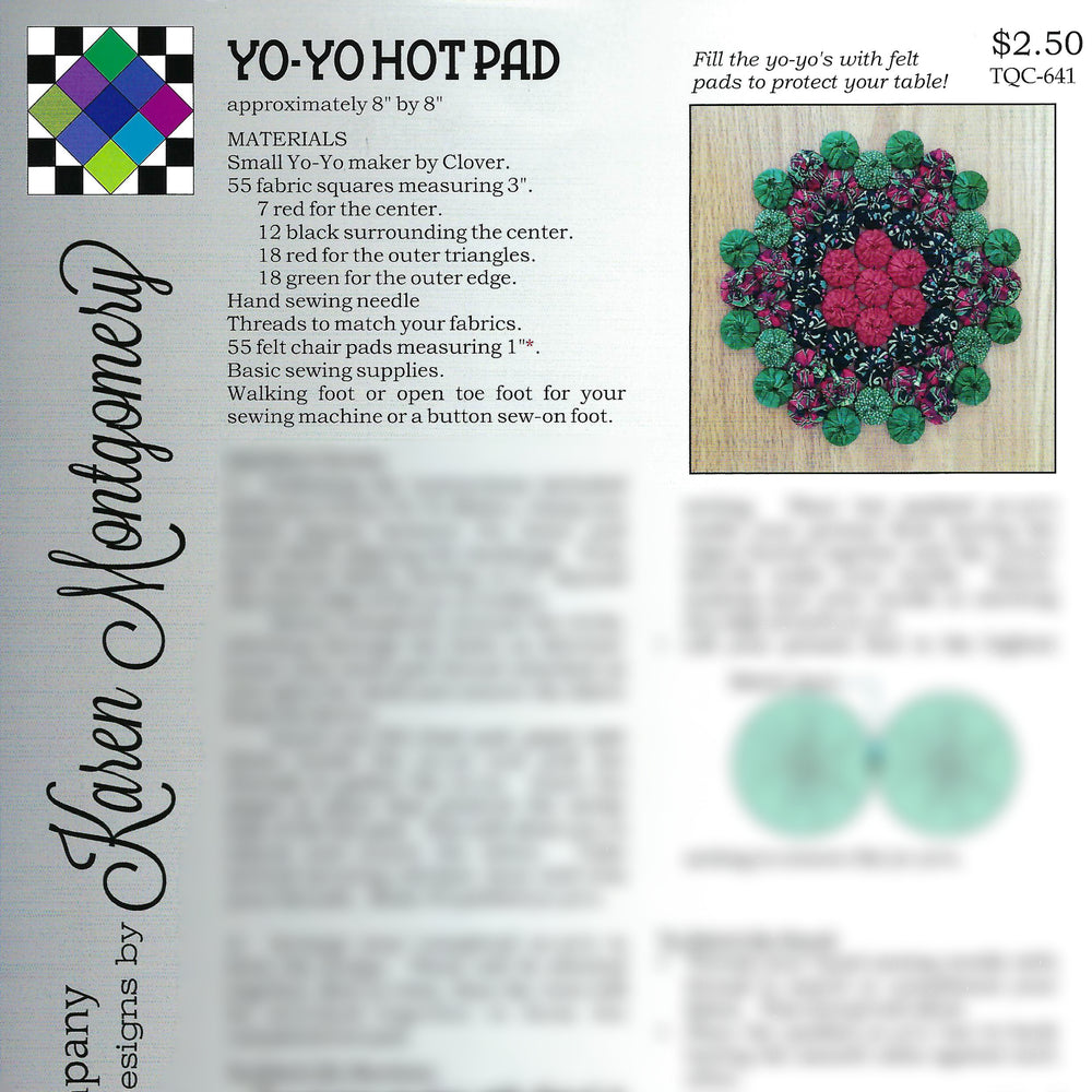 Yo-Yo Hot Pad Project Sheet
